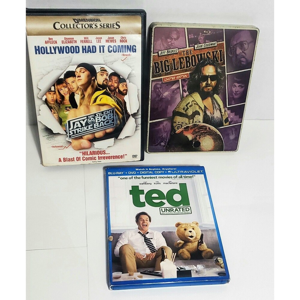 Comedy Movie Lot Big Lebowski Jay Silent Bob Strike Back Ted Blu-ray DVD Combo